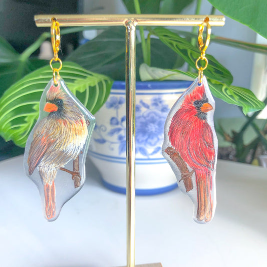 Cardinal Earrings