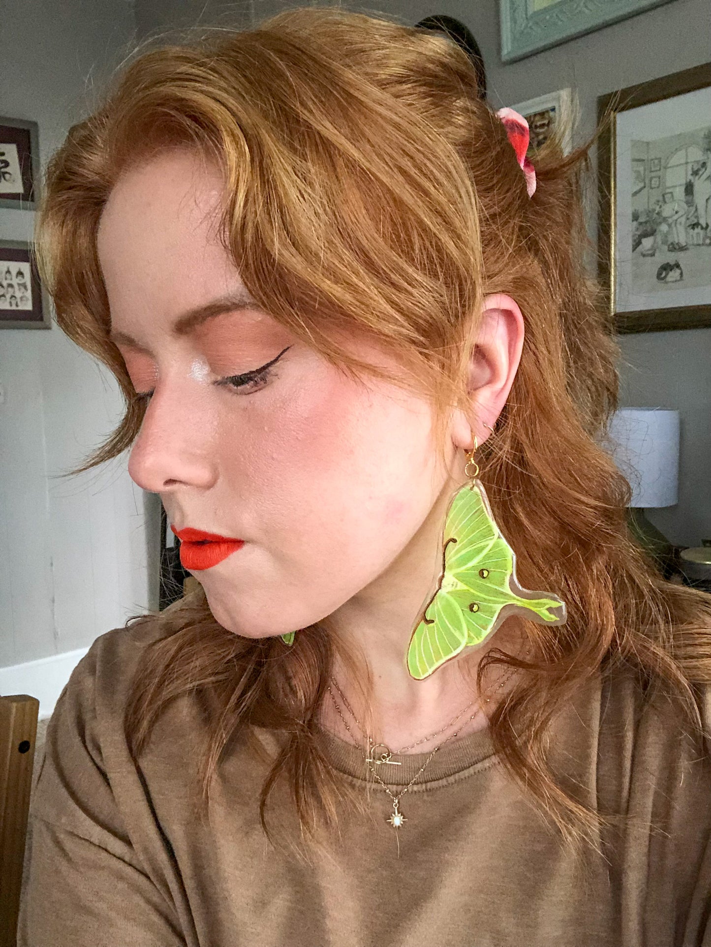 Large Luna Moth Earrings