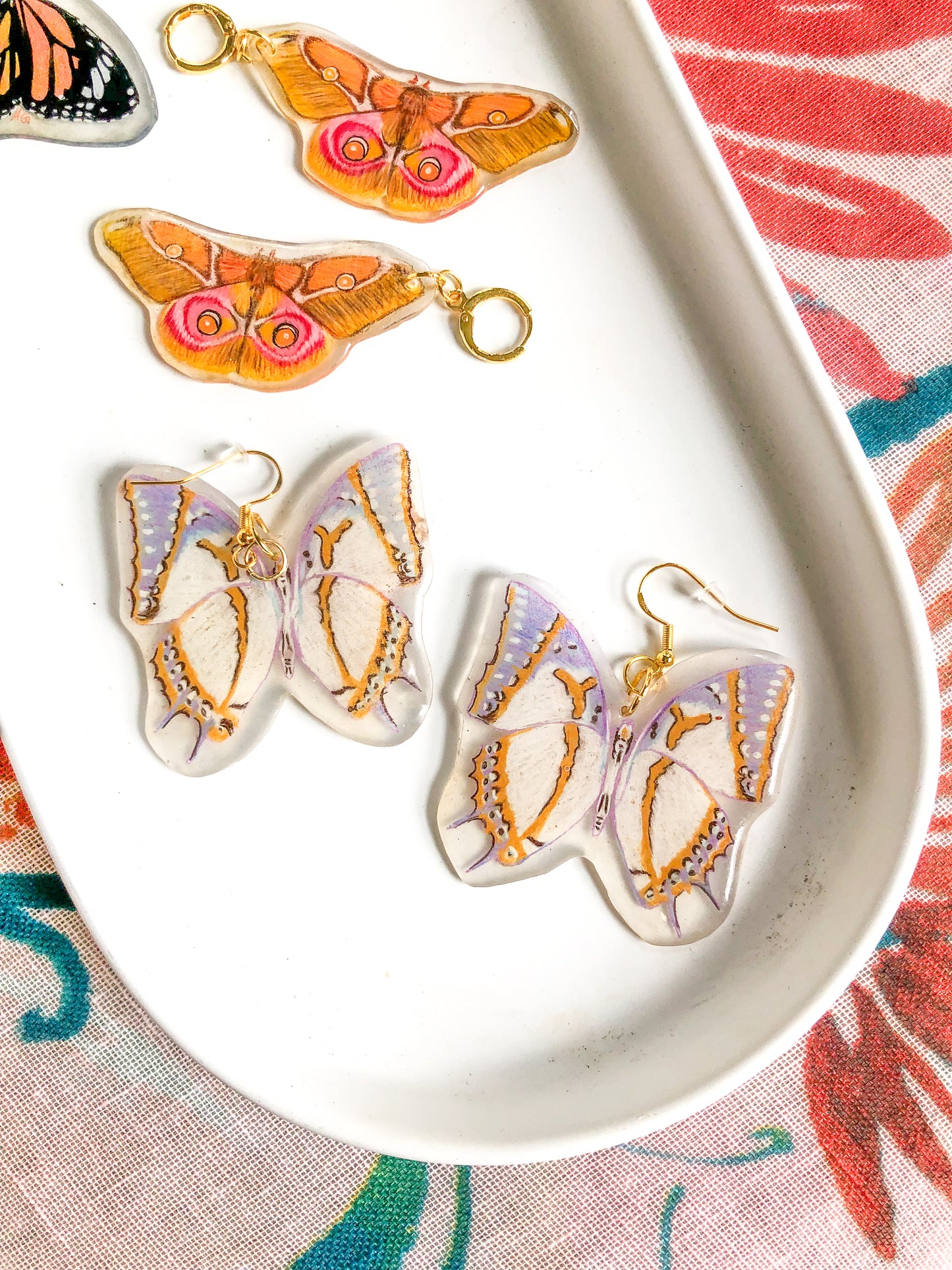 Madagascar Bullseye Moth Earrings