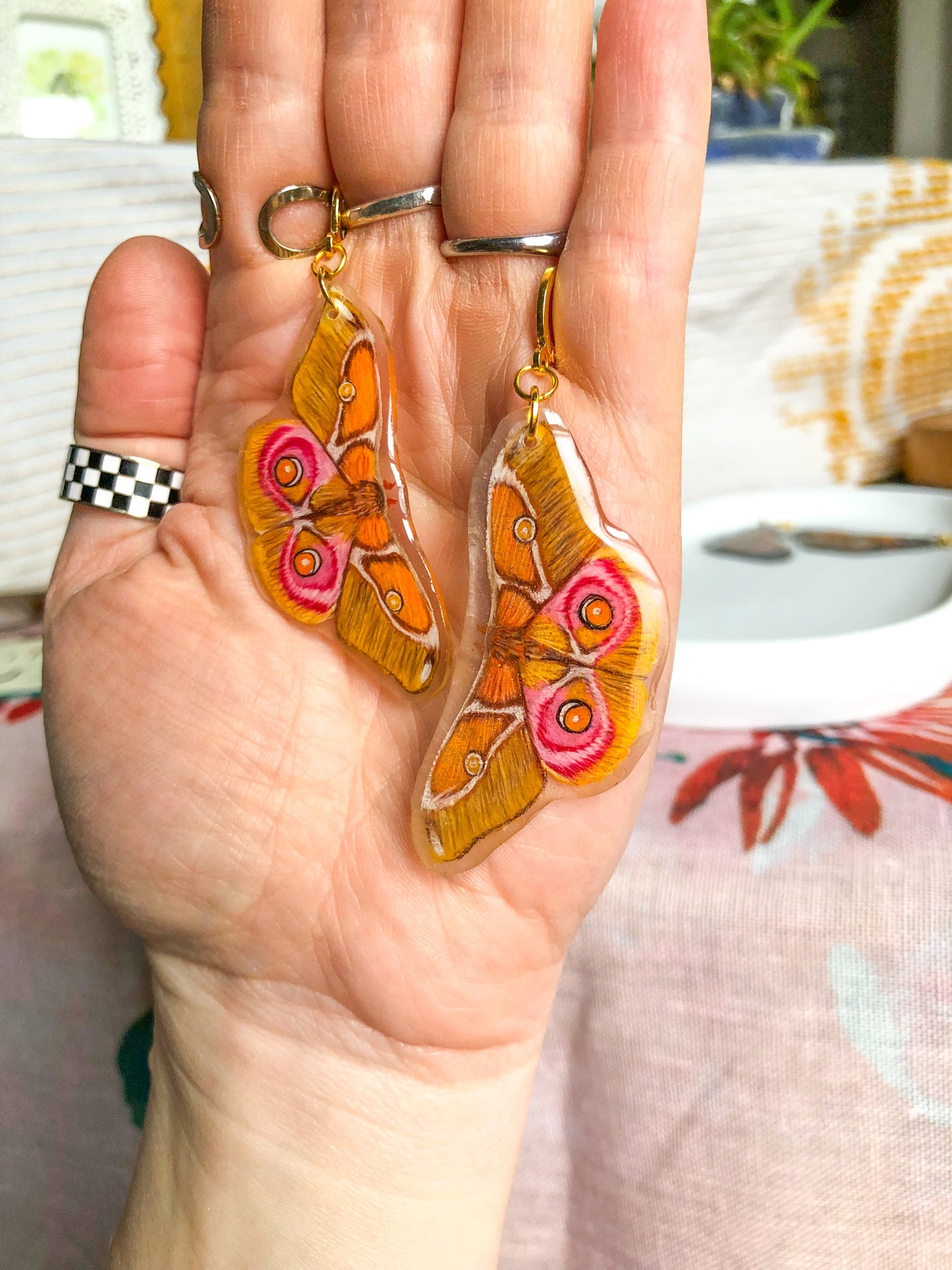 Madagascar Bullseye Moth Earrings