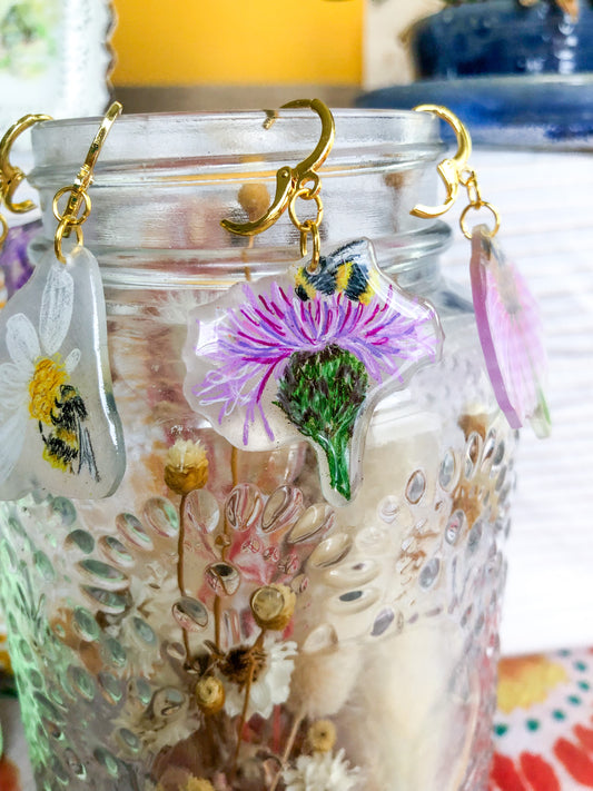 Bee on Purple Thistle (mix and match)