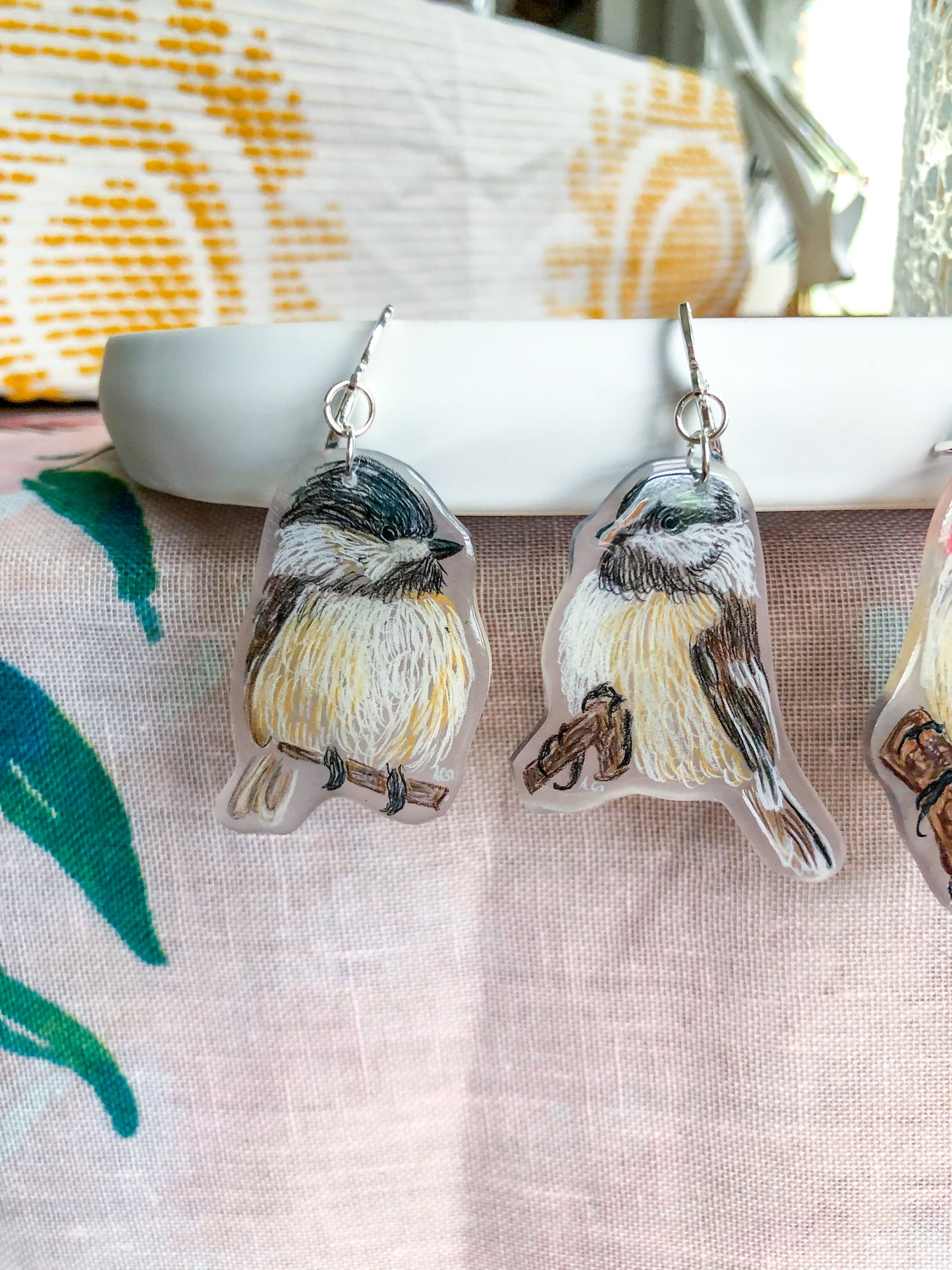 Black Capped Chickadee Earrings