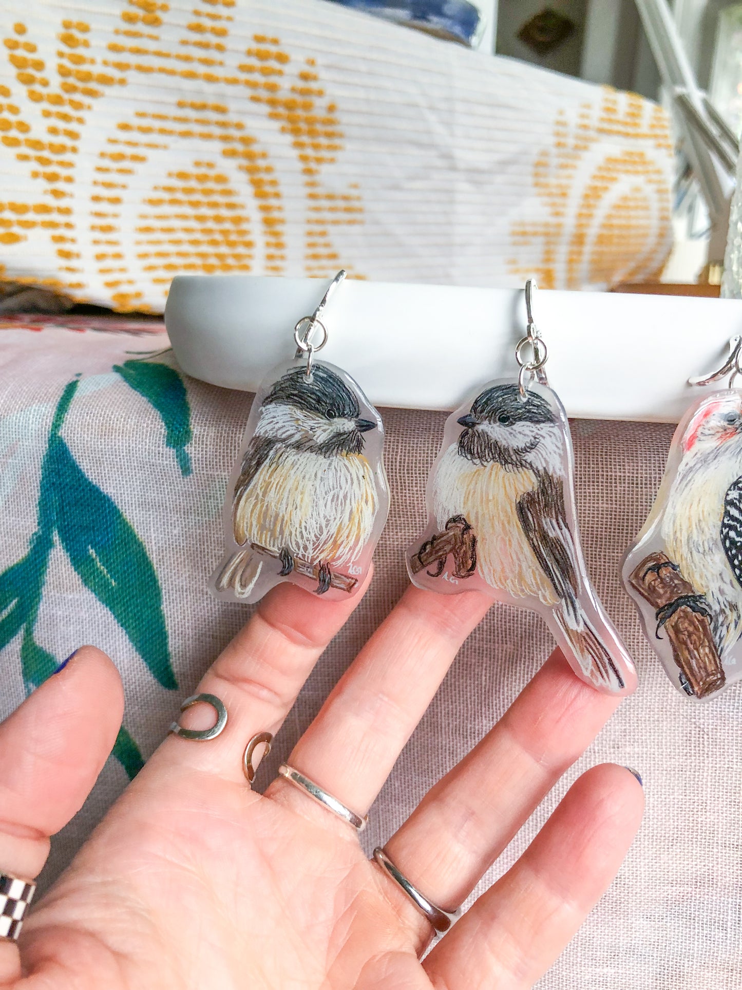 Black Capped Chickadee Earrings