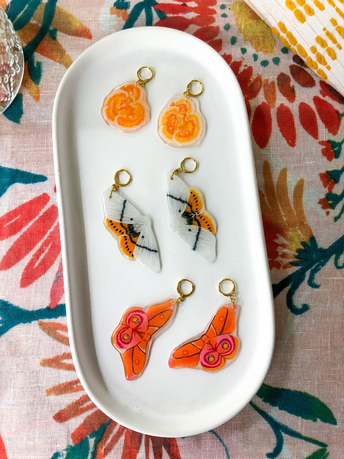 Orange Mushroom Earrings