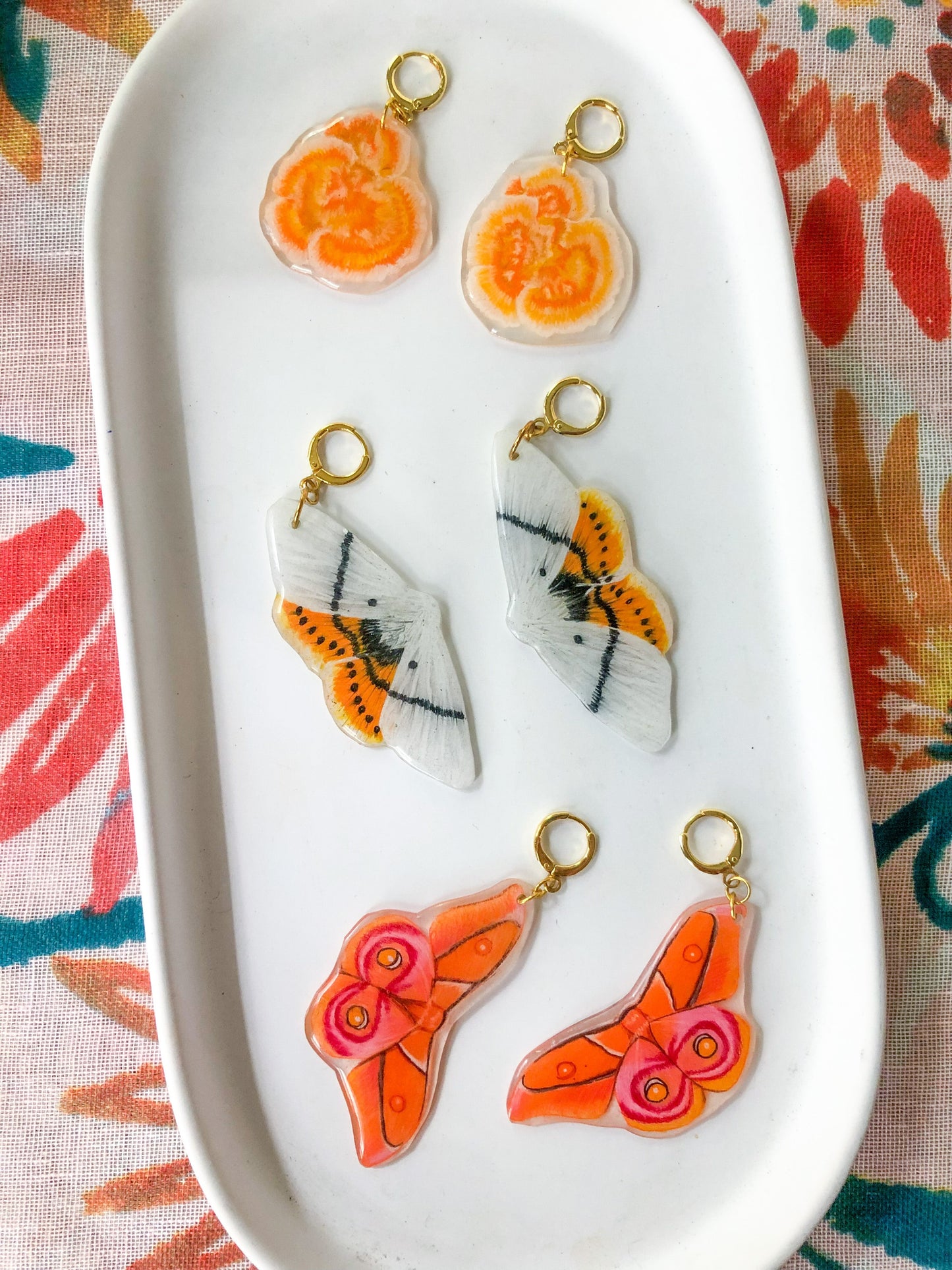 Orange Mushroom Earrings