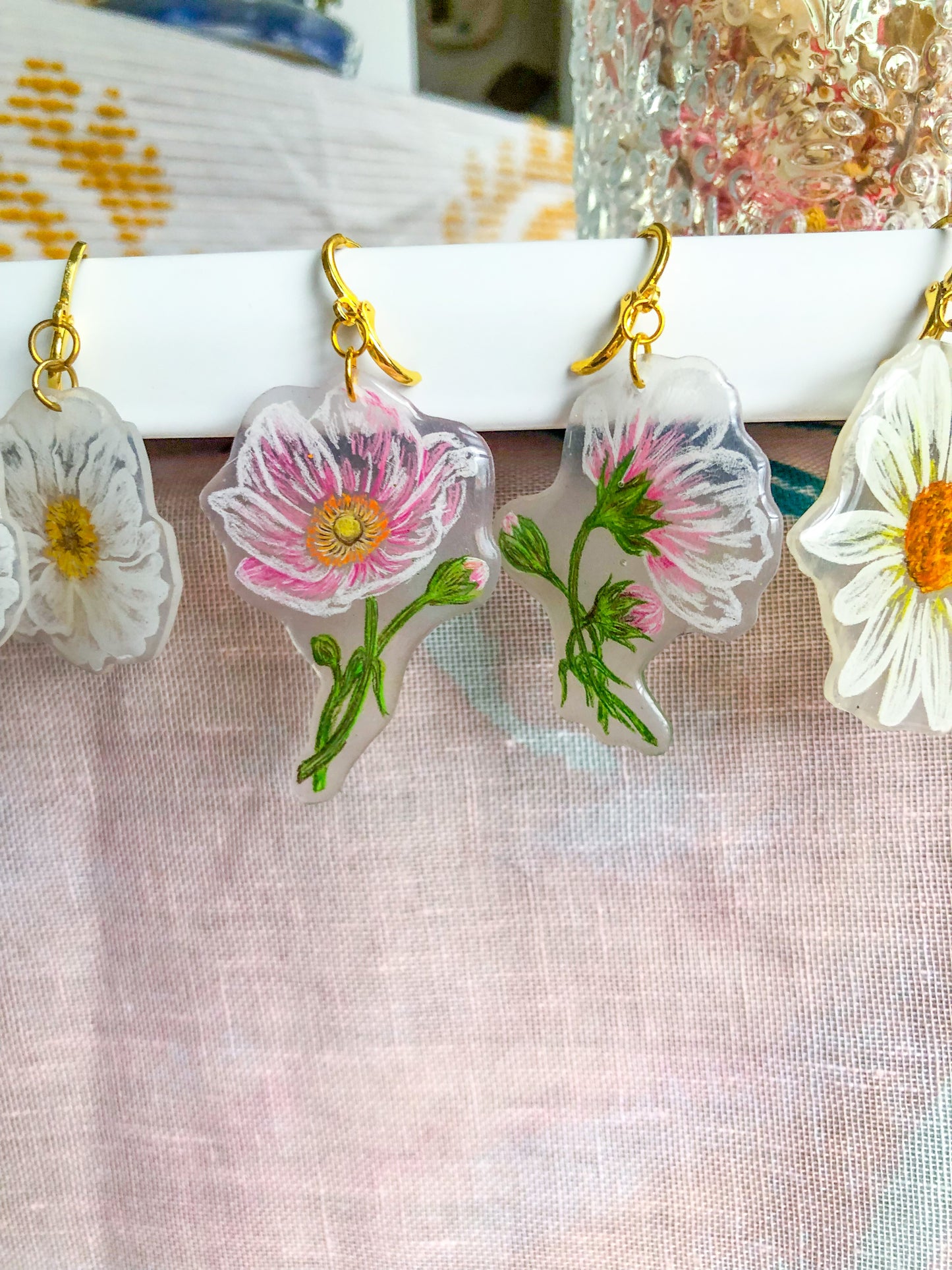 Pink Anemone Earrings