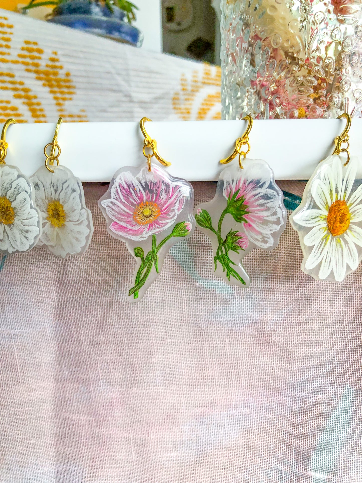 Pink Anemone Earrings