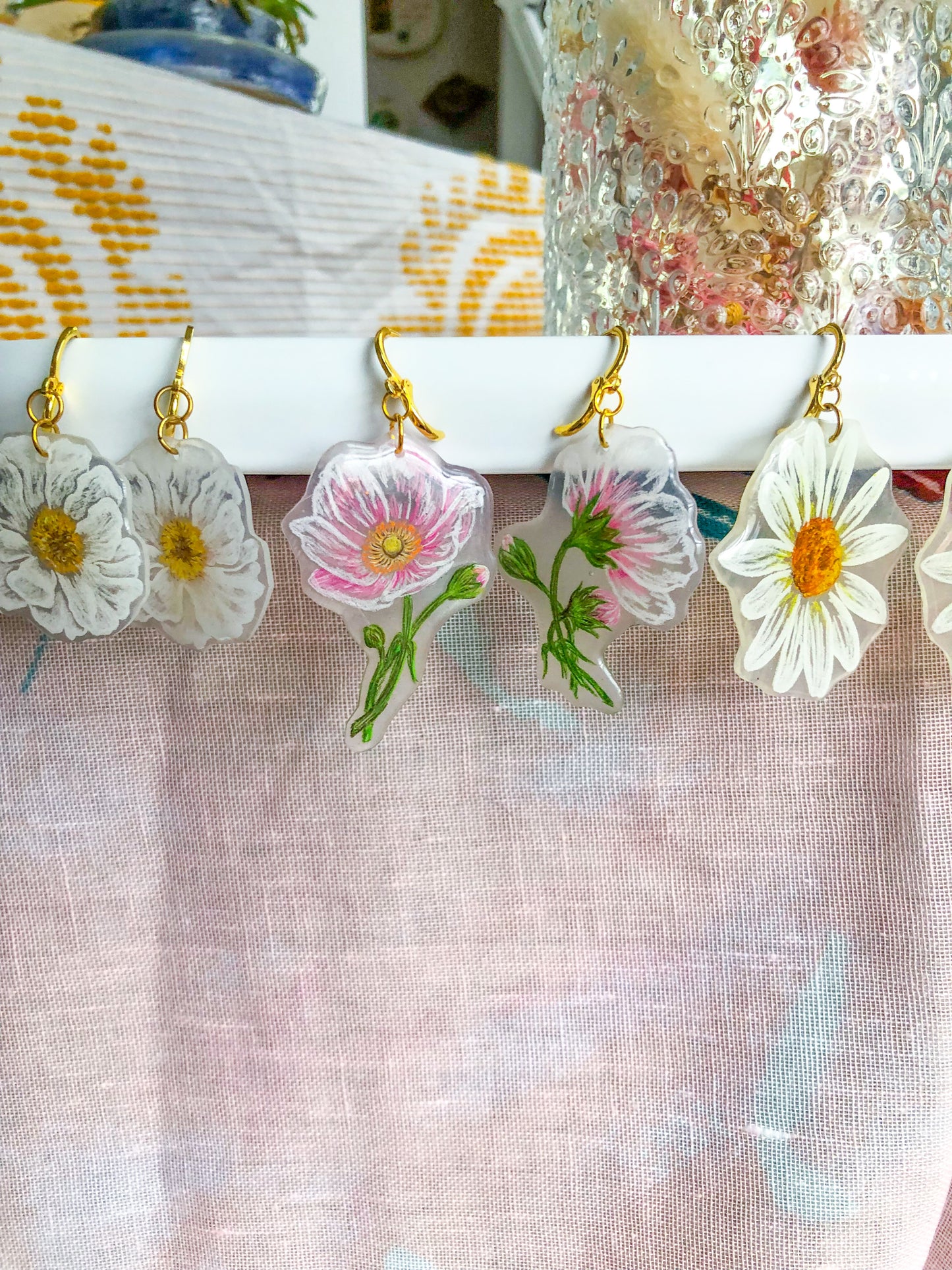 Pink Anemone Earrings