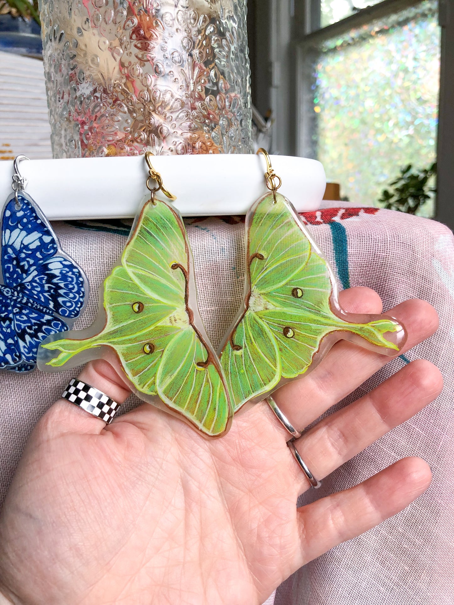 Large Luna Moth Earrings