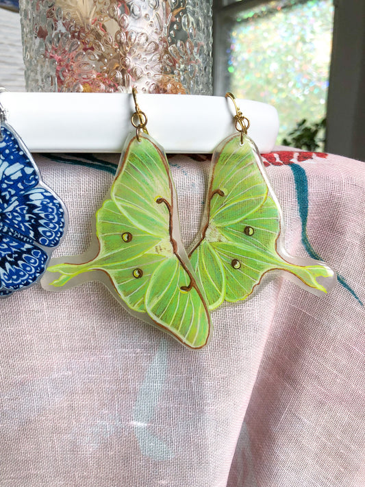 Large Luna Moth Earrings